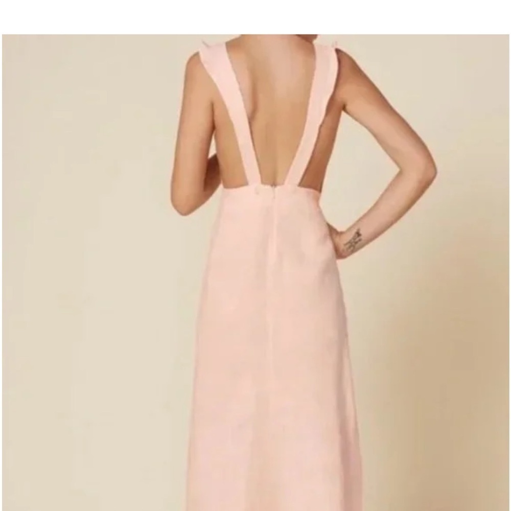 Reformation Linen Midi Length Dress - Pink  size 4 - Picture 3 of 16